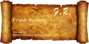 Frenk Roland névjegykártya