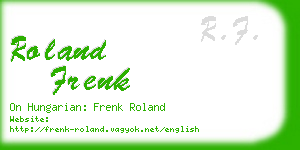 roland frenk business card